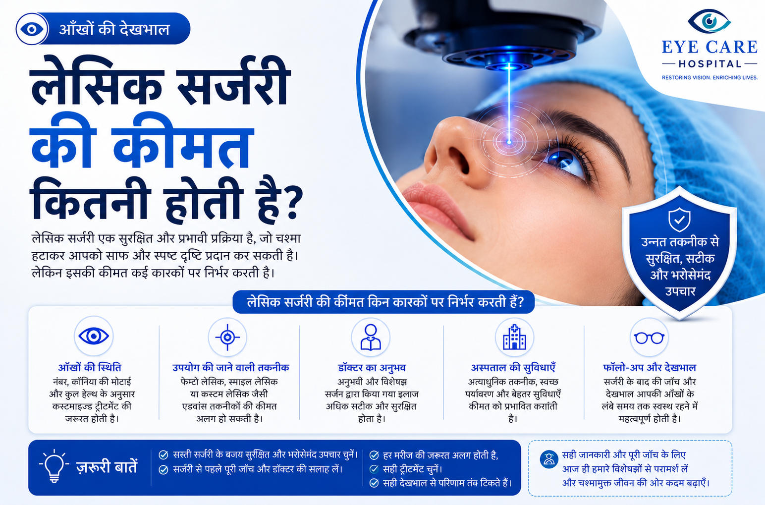 LASIK Surgery की कीमत जानने से पहले यह समझना ज़रूरी है