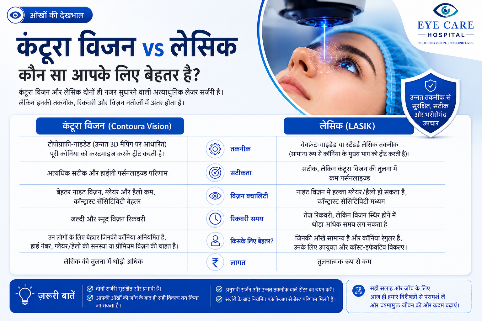 Contoura Vision और LASIK - दोनों में क्या अंतर है, और आपके लिए कौन सा सही हो सकता है?