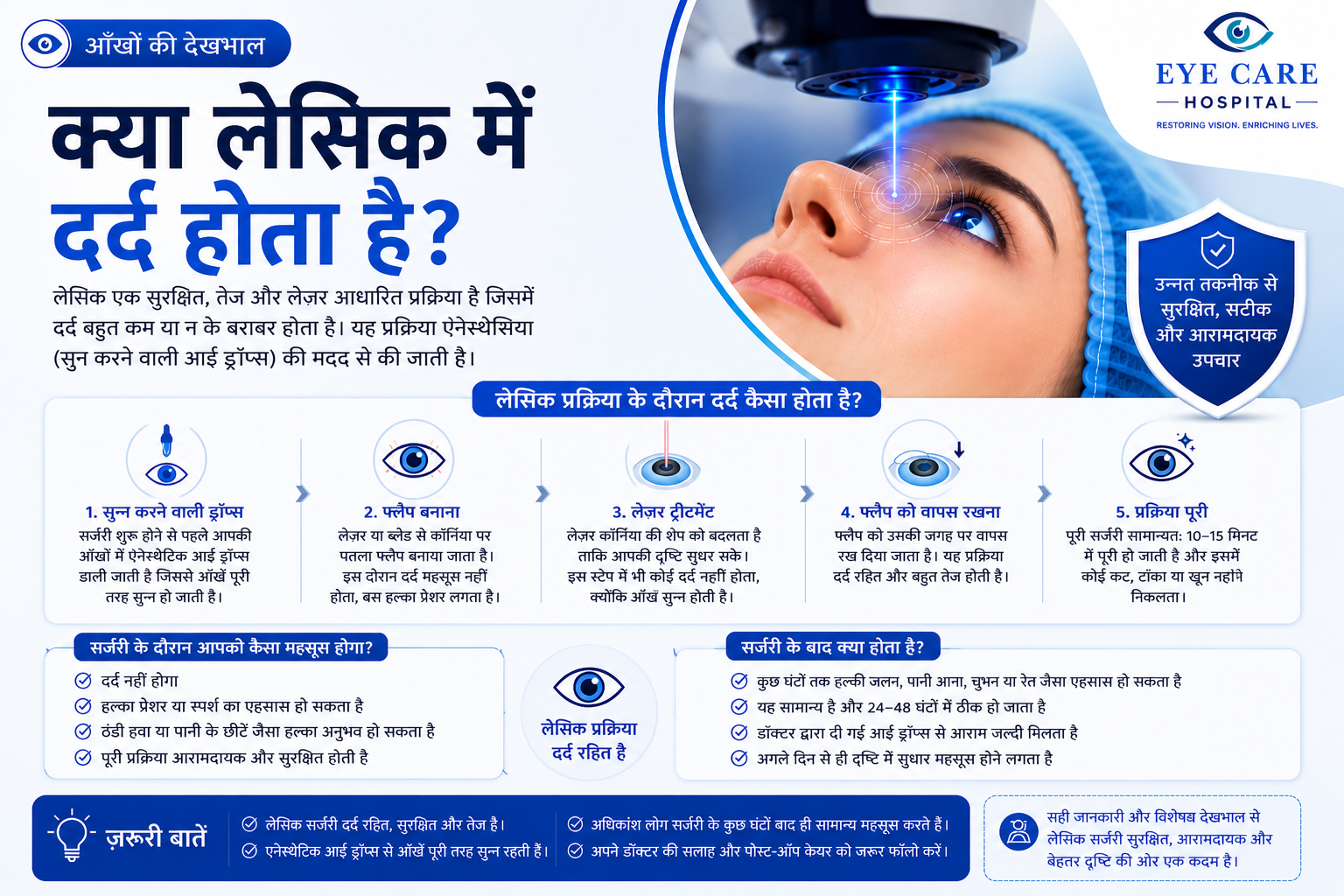 LASIK Surgery में दर्द होता है क्या? जो महसूस होता है, वह सच में कैसा होता है