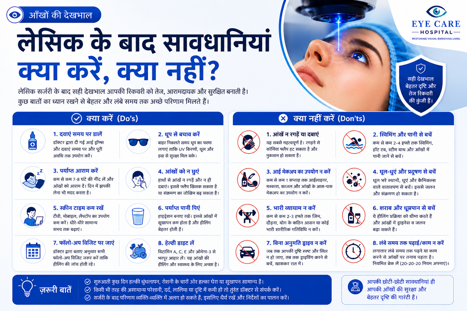 LASIK Surgery के बाद क्या सावधानियां रखें