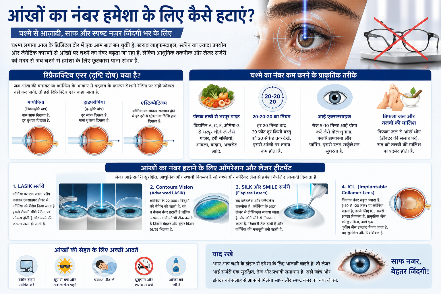 आंखों का नंबर हमेशा के लिए कैसे हटाएं? (How to Remove Eye Glasses Number Permanently)