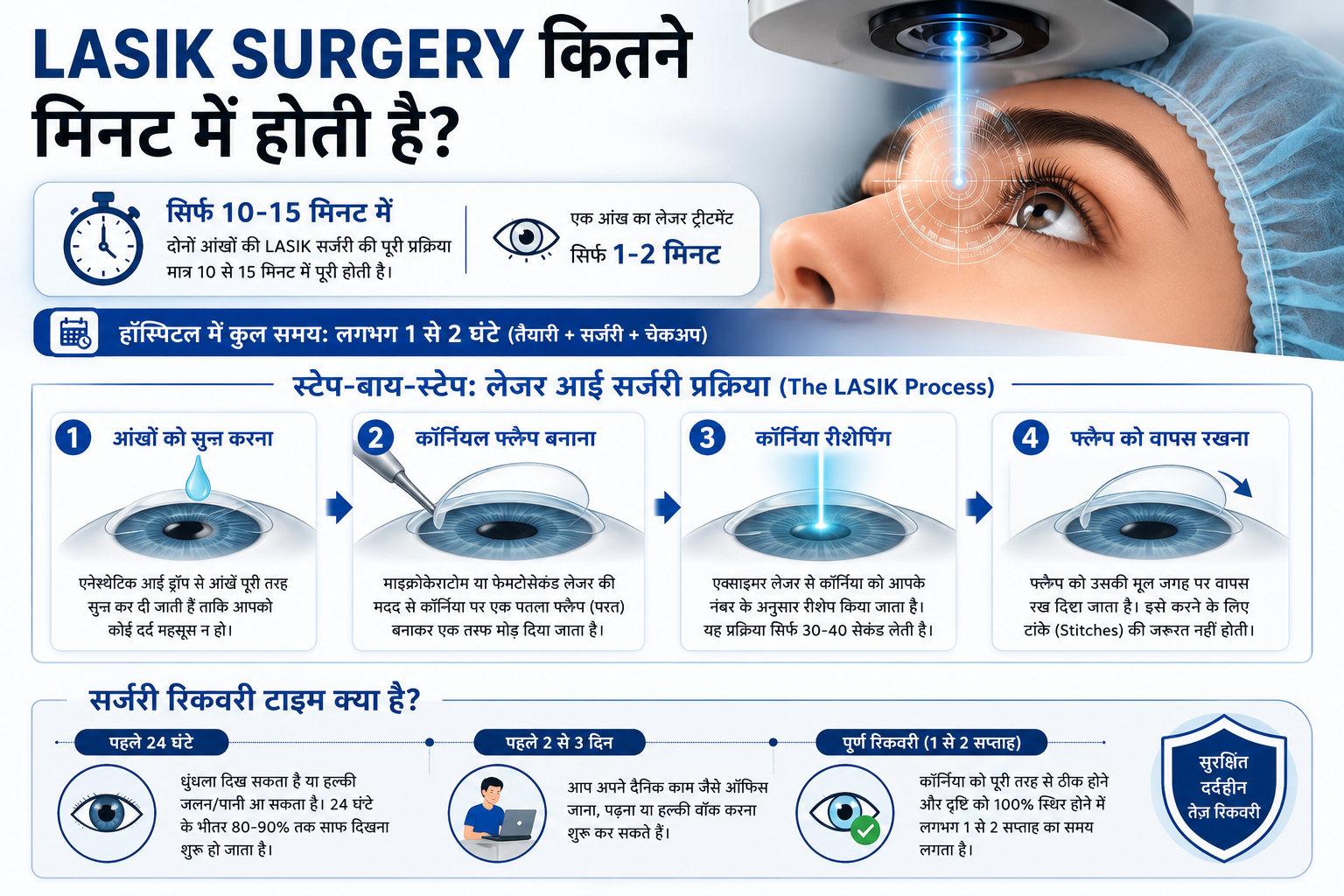 LASIK Surgery कितने मिनट में होती है? (Exact Duration)