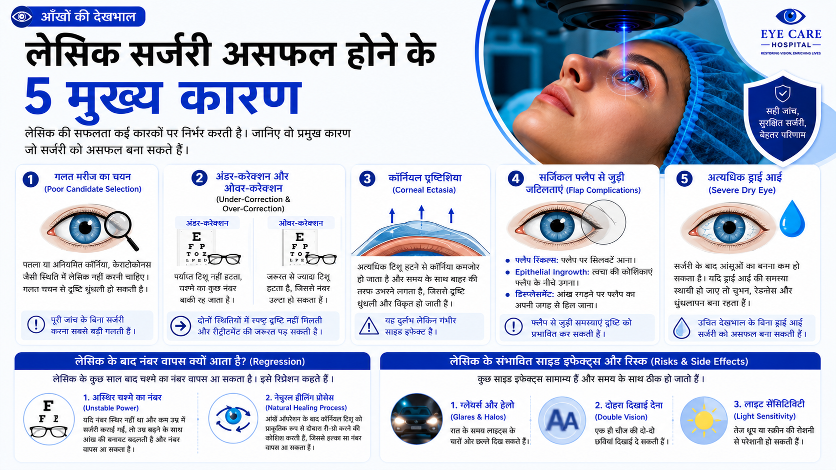 लेसिक सर्जरी असफल होने के 5 मुख्य कारण